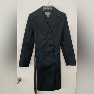 Ann Taylor Factory Black Double-Breasted Coay